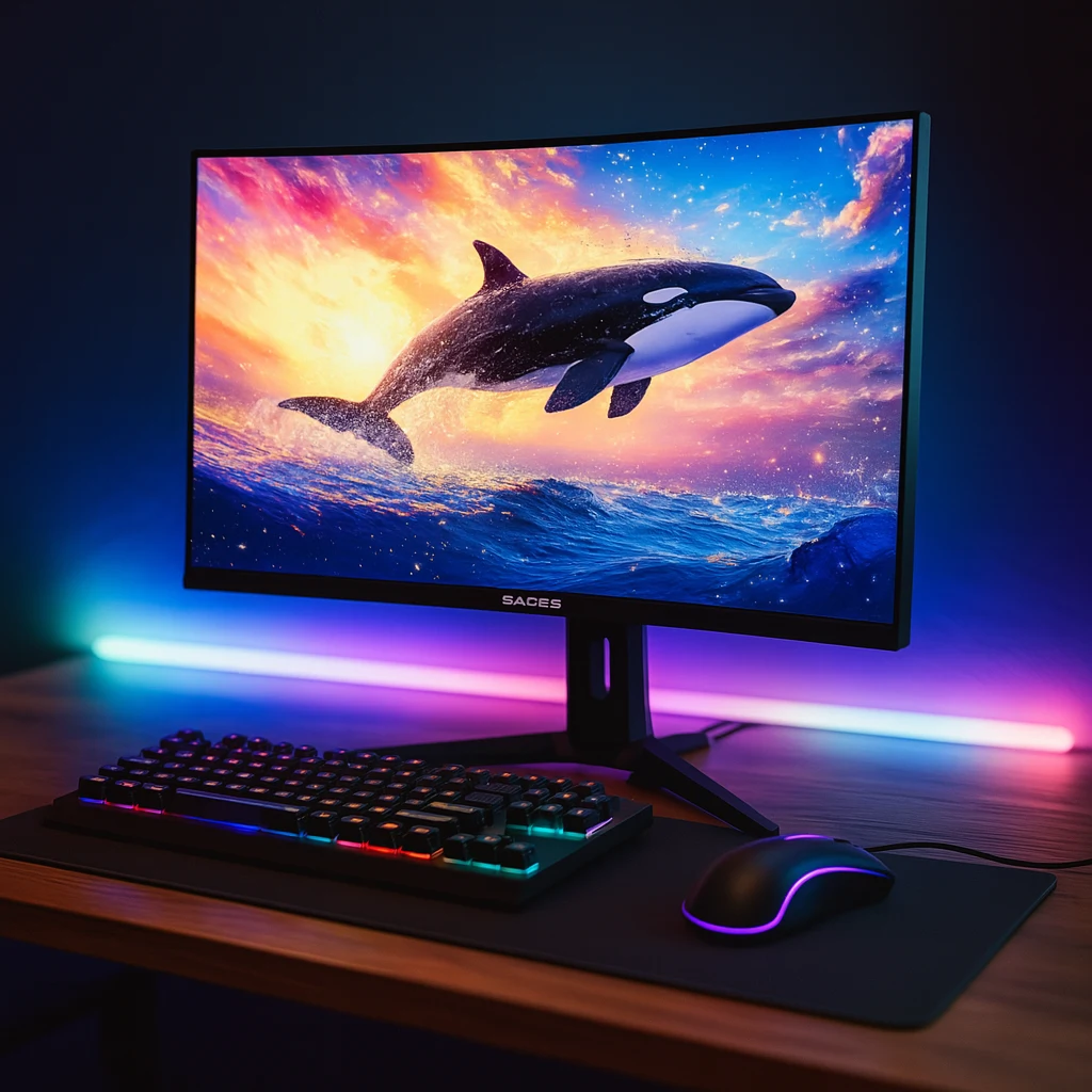 Sades KL-Whale SA-C01Q27B, QHD 180Hz Curved Gaming Monitor - Black